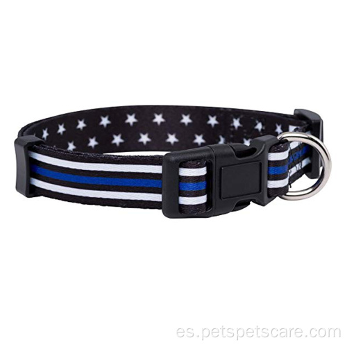 Estrellas delgada línea azul de collar de perro